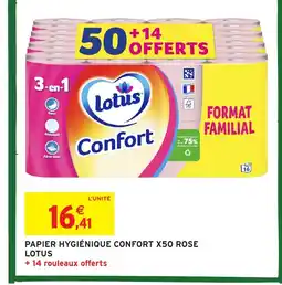 Intermarché LOTUS Papier hygiénique confort x50 rose offre