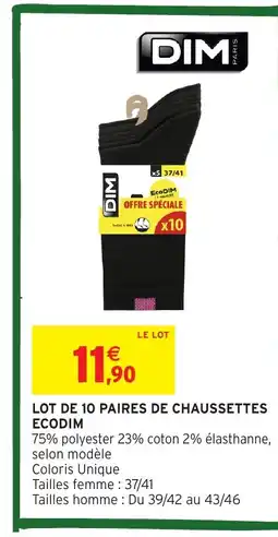 Intermarché DIM Lot de 10 paires de chaussettes eco offre