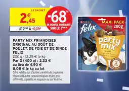 Intermarché FELIX Party mix friandises original au goût de poulet, de foie et de dinde offre