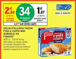 Intermarché FINDUS Colin d'alaska façon fish & chips msc surgelé x4 offre