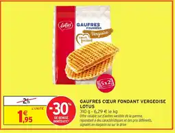 Intermarché LOTUS Gaufres cœur fondant vergeoise offre