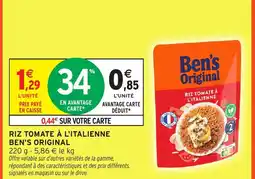 Intermarché BEN'S ORIGINAL Riz tomate à l'italienne offre