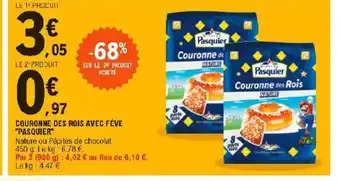 E.Leclerc Couronne Des Rois Avec Fève "Pasquier" offre