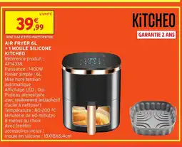 Intermarché KITCHEO Air fryer + 1 moule silicone offre