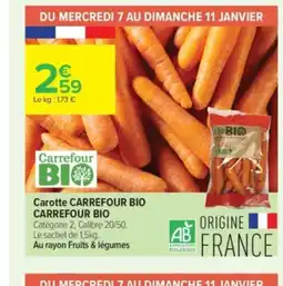 Carrefour Contact CARREFOUR BIOCarotte offre