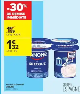 Carrefour Contact DANONE Yaourt à la Grecque offre
