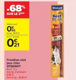 Carrefour Contact VITAKRAFT Friandises stick pour chien offre