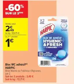Carrefour Contact HARPIC Bloc WC adhésif offre