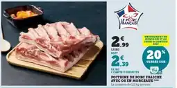 Super U Poitrine de porc fraiche avec os en morceaux offre