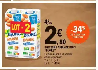 E.Leclerc Boissons Amande Bip" "BJORG" offre