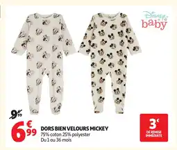 Auchan Dors bien velours mickey offre