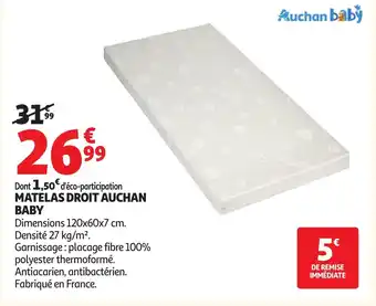 AUCHAN BABY Matelas droit