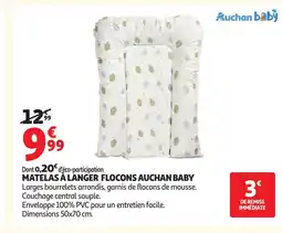 Auchan AUCHAN BABY Matelas à langer flocons offre