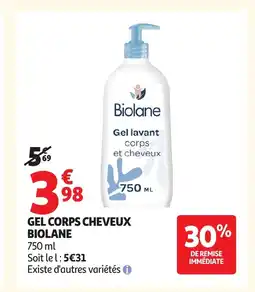 Auchan BIOLANE Gel corps cheveux offre