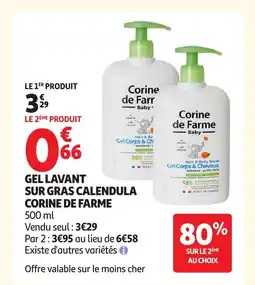 Auchan CORINE DE FARME Gel lavant sur gras calendula offre