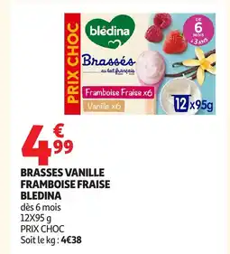 Auchan BLEDINA Brasses vanille framboise fraise offre