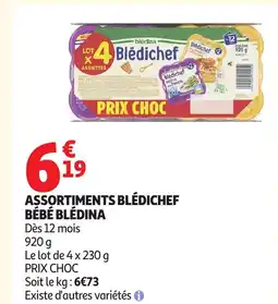 Auchan BLÉDINA Assortiments blédichef bébé offre