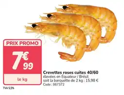 Promocash Crevettes roses cuites 40/60 offre