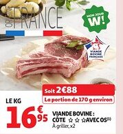 Auchan Viande bovine: côte avec os offre