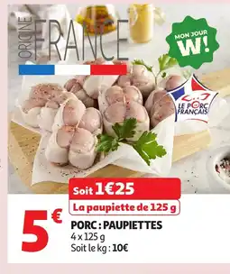 Auchan Porc paupiettes offre
