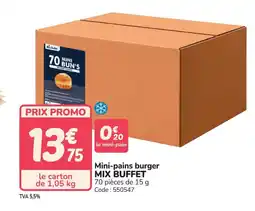 Promocash Mini-pains burger mix buffet offre