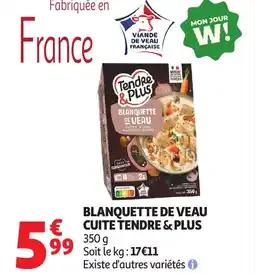 Auchan TENDRE & PLUS Blanquette de veau cuite offre