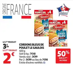 Auchan LE GAULOIS Cordons bleus de poulet offre