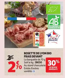 Auchan Rosette de lyon bio frais devant offre