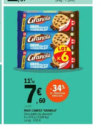 E.Leclerc Maxi Cookies "Granola" offre