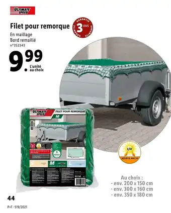 Lidl Filet pour remorque offre