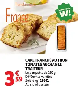 Auchan Cake tranché au thon tomates auchan le traiteur offre