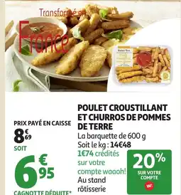 Auchan Poulet croustillant et churros de pommes de terre offre