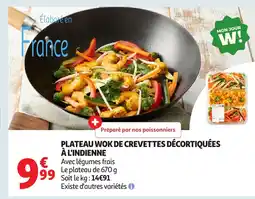 Auchan Plateau wok de crevettes décortiquées à l'indienne offre