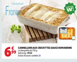 Auchan Cannelloni aux crevettes sauce homardine offre