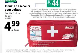 Lidl Trousse de secours pour voiture offre