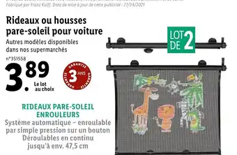 Rideaux ou housses pare-soleil pour voiture