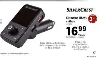 Lidl Kit mains libres voiture offre