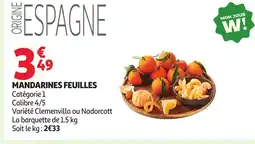 Auchan Mandarines feuilles offre