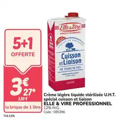 Promocash Crème légère liquide stérilisée u.h.t. spécial cuisson et liaison elle & vire professionnel offre