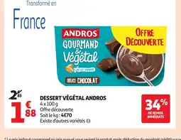Auchan ANDROS Dessert végétal offre