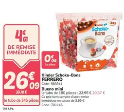 Promocash Kinder schoko-bons ferrero bueno mini offre