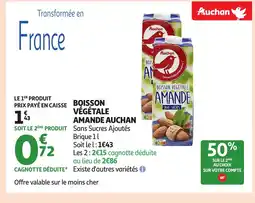 Auchan AUCHAN Boisson végétale amande offre