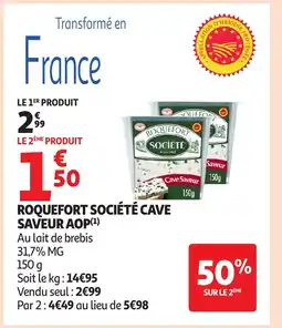 Auchan ROQUEFORT Société cave saveur aop offre