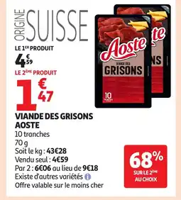 Auchan AOSTE Viande des grisons offre