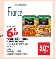 Auchan FLEURY MICHON Poulet rôti frites offre
