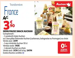Auchan AUCHAN Menu pause snack offre
