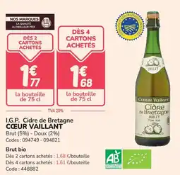 Promocash I.g.p. cidre de bretagne cœur vaillant offre
