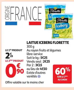 Auchan FLORETTE Laitue iceberg offre