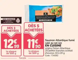 Promocash Saumon atlantique fumé salé au sel sec en cuisine offre
