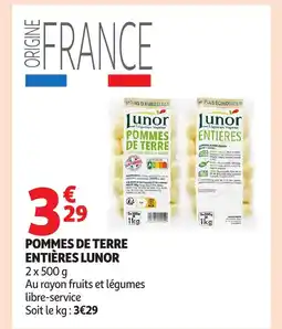 Auchan LUNOR Pommes de terre entières offre